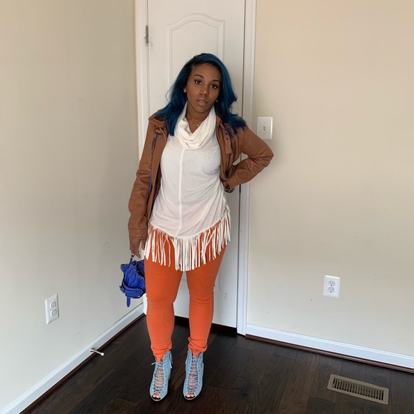 Orange stretch 7 for all man kind jeans - Picture 4 of 8